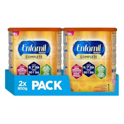 Imagen de Enfamil Complete 1 Leche infantil para lactantes de 0 a 6 meses edad, fórmula bebés recién nacidos, Pack 2 x 800 gr