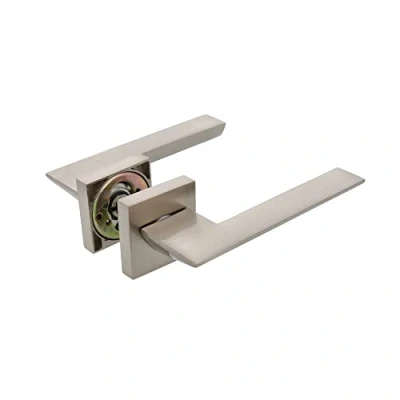 Imagen de Amig Juego de Manillas para Puertas Mod. ZAHORA 52 x 146 mm Con Bocallave Diseño Elegante y Sencillo Manija Agarre Ergonómico Aluminio Satinado