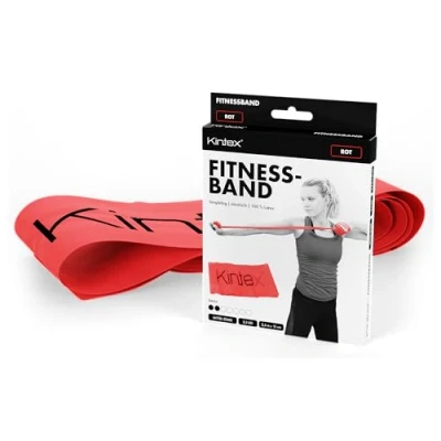 Imagen de Kintex Banda de Fitness, 2,5 m x 15 cm, Cinta Gimnasia en 7 resistencias, 100% látex, Entrenamiento transportable (Rojo)