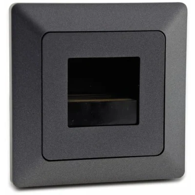 Imagen de Milos Foco led empotrable para escaleras,1,5 W, 110 lúmenes, luz 3000 K, blanco cálido, cajas empotrables de 60 mm, color gris antracita