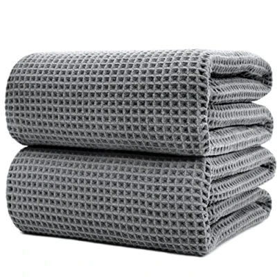Imagen de POLYTE Toalla de baño Microfibra Secado rápido, sin Pelusas, 89 x 178 cm, Juego 2 Unidades, Color Gris