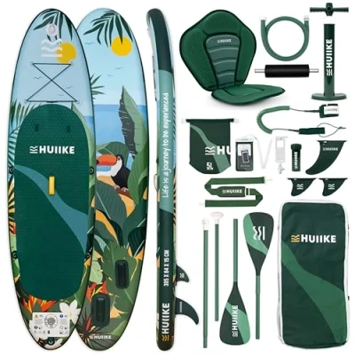 Imagen de HUIIKE Tabla Paddle Surf Hinchable con Accesorios Incluidos, Remo, Quillas, Inflador. Stand Up Board Gran Estabilidad y Resistencia. 305 x 84 15 cm, Soporta hasta 130 kg