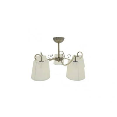Imagen de Lampara de 5 luces modelo CUZCO cuero satinado con pantalla Fabrilamp