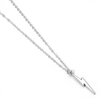 Imagen de Harry Potter Colgante y collar Lightning Bolt (bañado en plata)