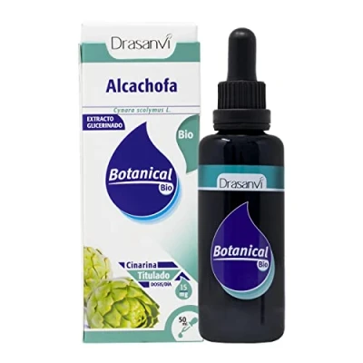Imagen de DRASANVI BOTANICAL BIO ALCACHOFA CERTIFICADO Rica en ácidos cafeilquínicos y sus derivados Extracto estandarizado VEGANO SIN GLUTEN 50ml