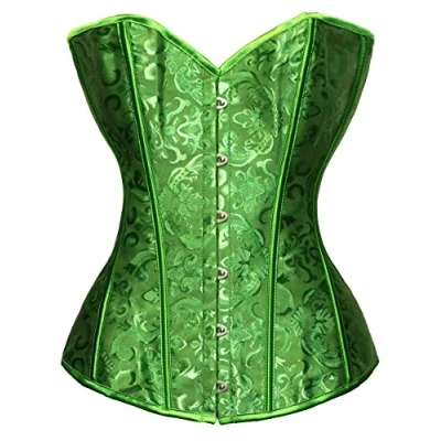 Imagen de Bslingerie® Corsé para mujer, reducir la cintura, brocado multicolor verde xx large
