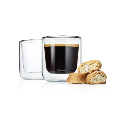 Imagen de Blomus Juego de 2 Vasos Latte Macchiato Nero (85 mm)