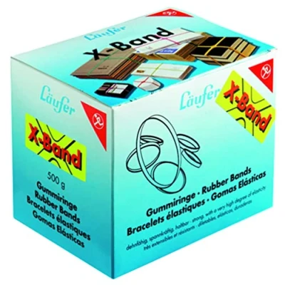 Imagen de Läufer 59082 Rondella x Band Elástico Cruz Bandas, Gomas 100 11 mm, Diámetro 65 Caja de 500 g, Banda elástica multicolor