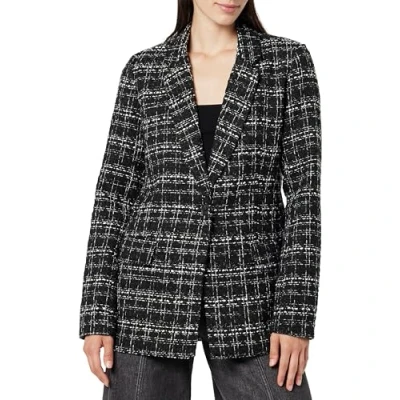 Imagen de The Drop Blake Blazer Largo para Mujer, Bouclé Negro, XL