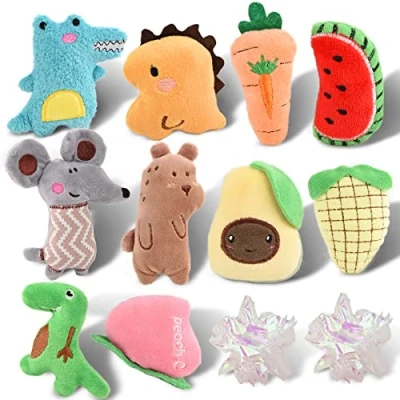 Imagen de onebarleycorn Juguetes para Gatos Catnip, 12 Piezas Juguete Gato Hierba Gatera Peluche Accesorios Juegos Pelotas