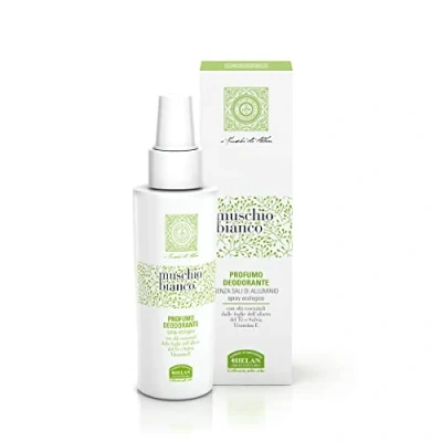 Imagen de Helan Muschio Bianco, Perfume Desodorante Mujer Spray Fórmula para Sudor Fuerte, con Acción Dermopurificante y Antioxidante Eliminador de Olores Aceites Esenciales 100 ml