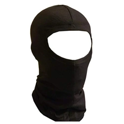 Imagen de Jasmine Silk Pasamontañas térmico de Seda Pura Negra para Debajo del Casco, máscara protección esquí, Ciclismo, Motocicleta, Color Negro, Taille Unique