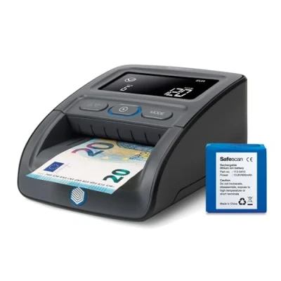 Imagen de Safescan Detector de billetes falsos automático y portátil 155 SX para verificar rápidamente los con 7 puntos detección 100% fiable