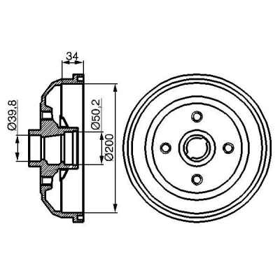 Imagen de BOSCH 0 986 477 056 Tambor de Freno sin anillo sensor ABS 228 Eje trasero OPEL: Corsa B Hatchback