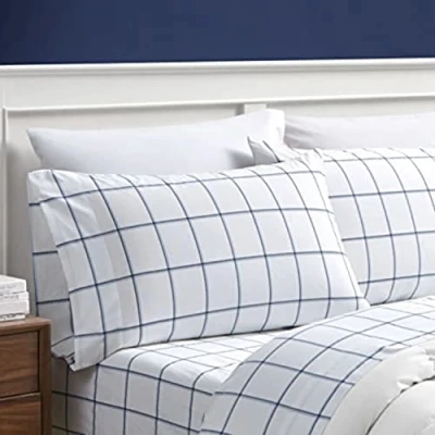 Imagen de Nautica Juego de sábanas Twin XL, Ropa Cama percal algodón, crujiente y Fresco, Ligero Transpirable (Azul parcela, Individual XL)