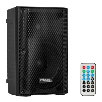 Imagen de Ibiza XTK10A MKII Altavoz Sono Activo de 10&quot;/25cm Tweeter compresión 25mm Sistema Bass Reflex USB, SD, Bluetooth TWS Asa y Ruedas Nueva VERSIÓN Fiestas, Eventos, Karaoke