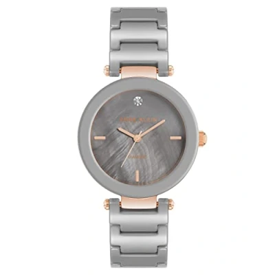 Imagen de Anne Klein Reloj de Pulsera cerámica con Esfera Diamantes genuinos para Mujer, Color Topo/Oro Rosa
