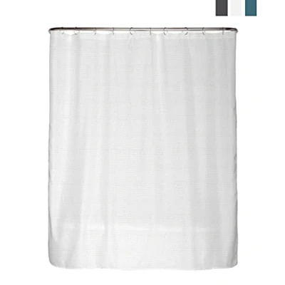 Imagen de arteneur® Cortina de Ducha 180x200 Blanco Nieve Elegante Baño Tela, Antimoho, Lavable, Impermeable y Opaco con Dobladillo Ponderado 12 Anillas