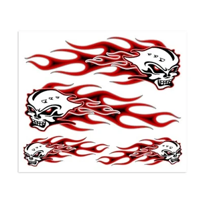 Imagen de 4R Quattroerre.it 32106 Adhesivo con diseño de Calavera Llamas, 20 x 24 cm