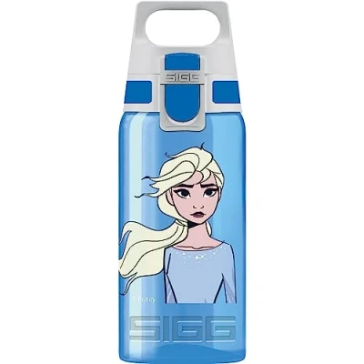 Imagen de SIGG VIVA ONE Elsa II cantimplora infantil (0.5 L), botella transparente sin sustancias nocivas y con tapa hermética, para niños usar una mano