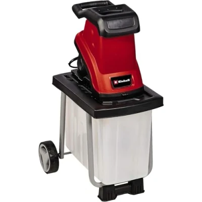 Imagen de Einhell Trituradora eléctrica de cuchillas GC KS 2540 CB (2 cuchilla reversibles acero especial, gran boca tolva, interruptor protección motor, recogedor 55l, asa transporte incl. prensador)