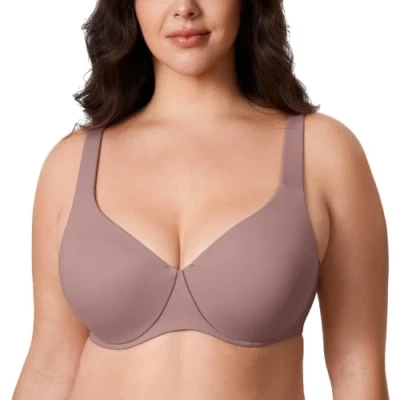 Imagen de AISILIN Sujetador Minimiseur Talla Grande con Aros Sin Relleno Completa Mujer Mochaccino 90H