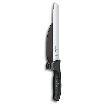Imagen de Victorinox Swiss Classic, navaja profesional DUX, hoja extra afilada, filo dentado, 21 cm, mango de plástico robusto, acero inoxidable, negro