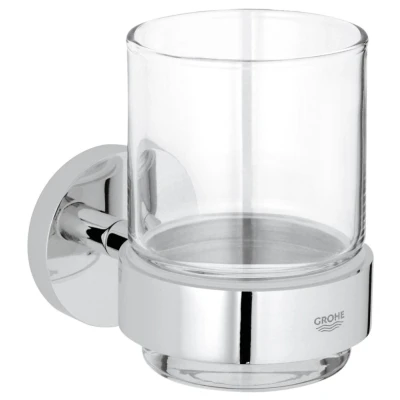 Imagen de Grohe Essentials Vaso de cristal con soporte, acabado cromado (Ref. 40447001)