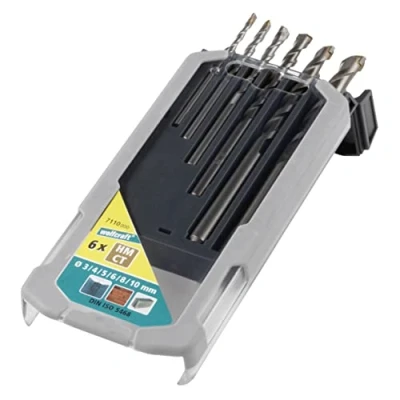 Imagen de wolfcraft Juego de brocas Para hormigón con filo carburo tungsteno, Ø 310 mm, 6 piezas I 7110000 taladrar hormigón, piedra artificial y natural