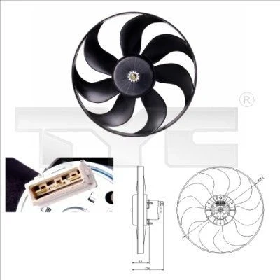 Imagen de TYC 837 0010 ventilador de radiador para vehículos sin aire acondicionado 345 100/210 bastidor (armazón)