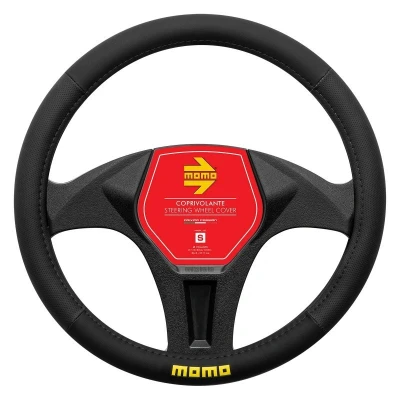 Imagen de Momo EASY SWC0EASBK Funda cubierta para el volante negro 36.5 37.9cm PVC