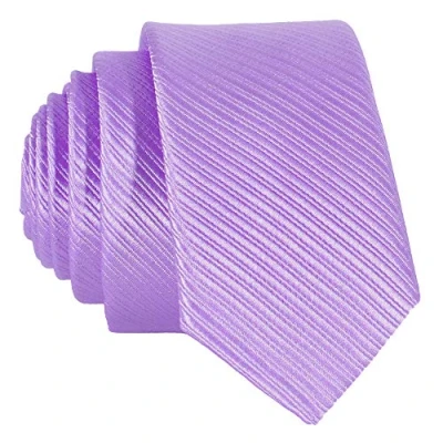 Imagen de DonDon Corbata estrecha 5 cm de color lila hecho a mano