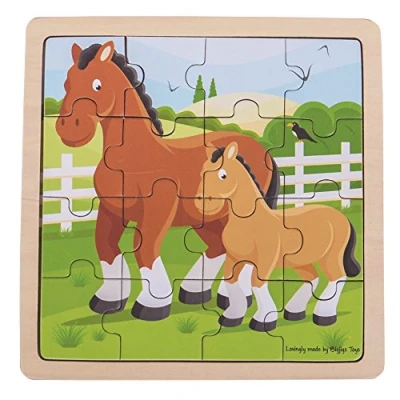 Imagen de Bigjigs Juguetes Chunky Caballo de Madera y Potro Puzzle
