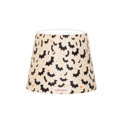 Imagen de Zafferano, Poldina Cover Edición Especial Halloween, Pantalla de Metal para Lámpara Mesa, Compatible con Lámparas Poldina, Diseño en Italia, Ø11.4 x 8.9 cm, Color Beige Decoración Murciélagos