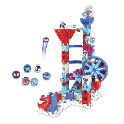 Imagen de VTech Marble Rush Spidey Challenge, Circuito de canicas Interactivo y Juguete construcción, 65 Piezas, 6 Personalizadas, Regalo para niños +4 años, Contenido en Español