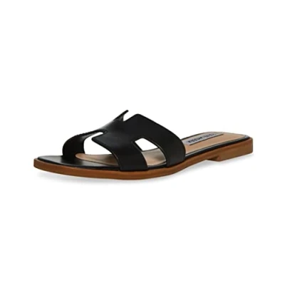 Imagen de Steve Madden Sandalia Hadyn para mujer, Cuero negro, 38 EU