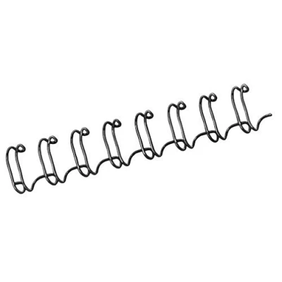 Imagen de Fellowes CRC53261 Pack de 100 canutillos tipo wire, doble espiral, paso 3:1&quot;, 34 agujeros, 8 mm, negro
