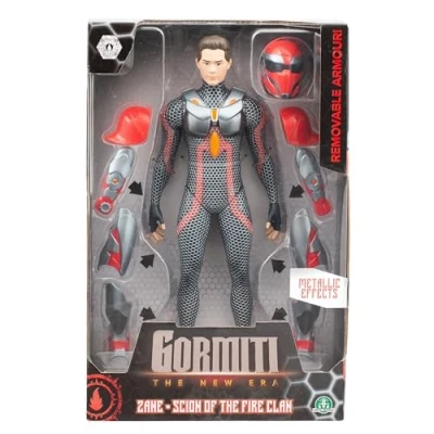 Imagen de GORMITI THE NEW ERA Figura de 27 cm Zane con Varias Piezas Armadura, Armadura Quitar y Poner, Brillantes Acabados Metálicos, 9 Puntos Articulación, Famosa (GRV03400)