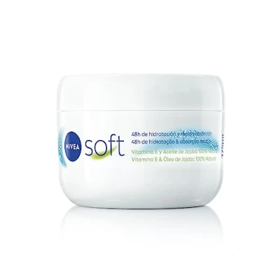 Imagen de NIVEA Soft (1 x 375 ml), crema multiusos con aceite de jojoba y vitamina E, hidratante intensiva para el cuidado la piel cara, cuerpo manos, sin parabenos
