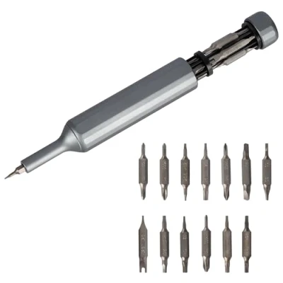 Imagen de Belle Vous Juego de Destornilladores 27 en 1 Mini Kit Herramientas con 13 Puntas Magnéticas Doble Cara Para Electricista, Reparación Teléfono, Electrónica, Gafas, Relojes