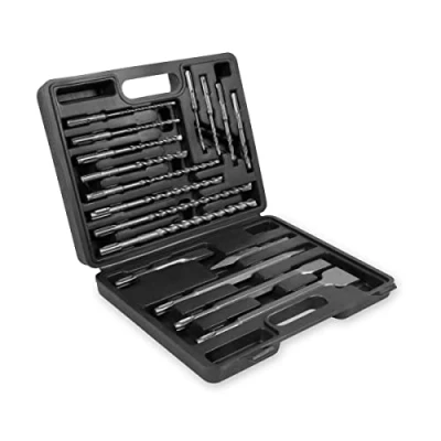 Imagen de VONROC Juego de Brocas y cinceles SDS Plus 17 Piezas Universal Estuche Incl. Brocas, Punta Planos