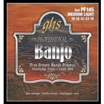 Imagen de GHS Juego de cuerdas para Banjo, acero, Medium Light 10 12 13 22