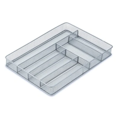 Imagen de Honey Can Do KCH 02162 Organizador de Cajón Malla con Compartimentos, Acero Inoxidable, Gris y Plateado, 40.64x30x5.08 cm