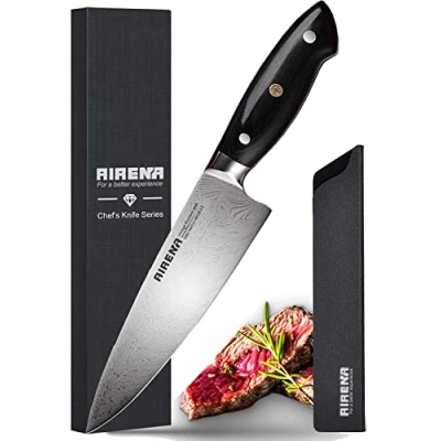 Imagen de Cuchillo de Chef, Cocina Profesional 8&quot;, Acero Inoxidable Alemán, Extremadamente Afilado, Resistente a las Manchas y la Corrosión, Ideal para del Hogar Restaurante