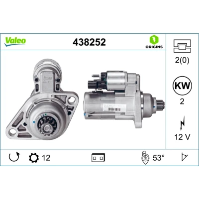 Imagen de VALEO 438252 Motor de arranque 12 2 NEW ORIGINAL PART SEAT: Leon II Hatchback, Altea, Altea XL, VOLKSWAGEN: Caddy 3, Golf 7, Polo V Hatchback