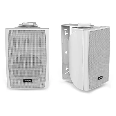 Imagen de Audibax Elipse 6 White Altavoces Pasivos de Estantería HiFi Pareja Estereo 2 Vías Potencia Continua 40W Soporte Pared Incluido con Woofer 6,5&quot;
