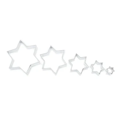 Imagen de Juego de 5 moldes para galletas acero inoxidable, diseño estrellas, 1,7 7,8 cm