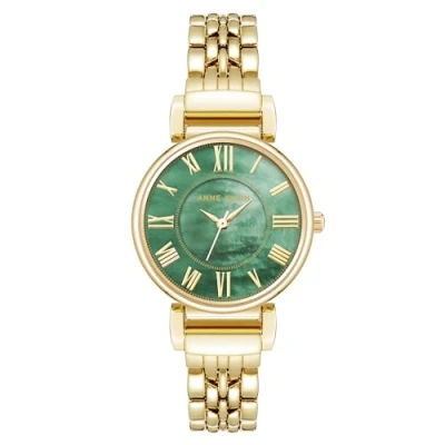 Imagen de Anne Klein Reloj de pulsera para mujer, Dorado/verde esmeralda,
