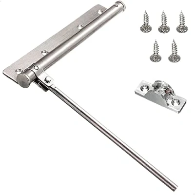 Imagen de Cierrapuertas de Acero Inoxidable Fuerza Ajustable Montaje en Superficie Cierre Automático Diámetro del Pilar 7 mm Fuerte y Robusto Puerta Ligero Cerradura Resorte.