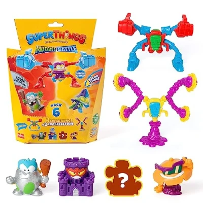 Imagen de SuperThings Serie Mutant Battle Pack de 6. Incluye 4 (1 capitán Plateado) y 2 Exoskeletons. 5 6